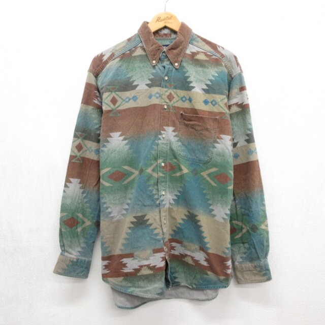 古着通販 L☆古着 ウールリッチ Woolrich 長袖 シャツ メンズ 90年代