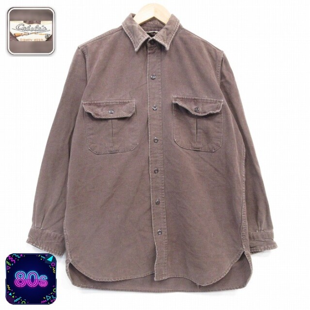 【50%OFF】カベラス 80s 長袖フランネルシャツ ブラウン XL | 古着