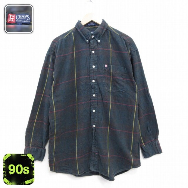 ラルフローレン 90s 長袖シャツ チェック グリーン XL | 古着