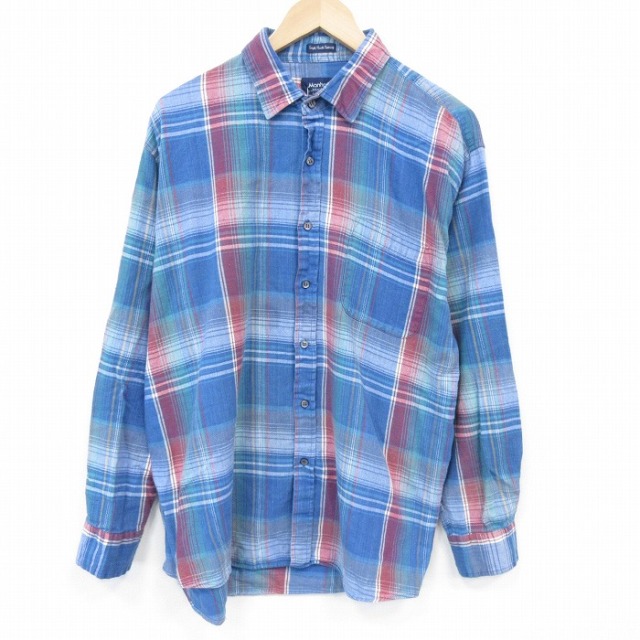 【20%OFF】マンハッタン 00s 長袖フランネルシャツ ブルーチェック XL | 古着