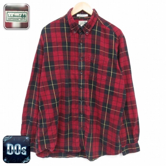 【20%OFF】エルエルビーン 00s 長袖フランネルシャツ レッドチェック XL | 古着