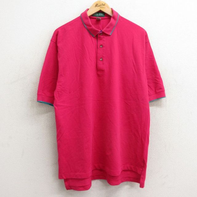 【50%OFF】90s 半袖ポロシャツ 鹿の子 ピンク XL | 古着