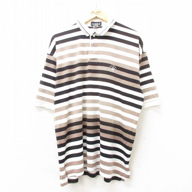 【50%OFF】マウイ 90s 半袖ポロシャツ ホワイトボーダー XL | 古着
