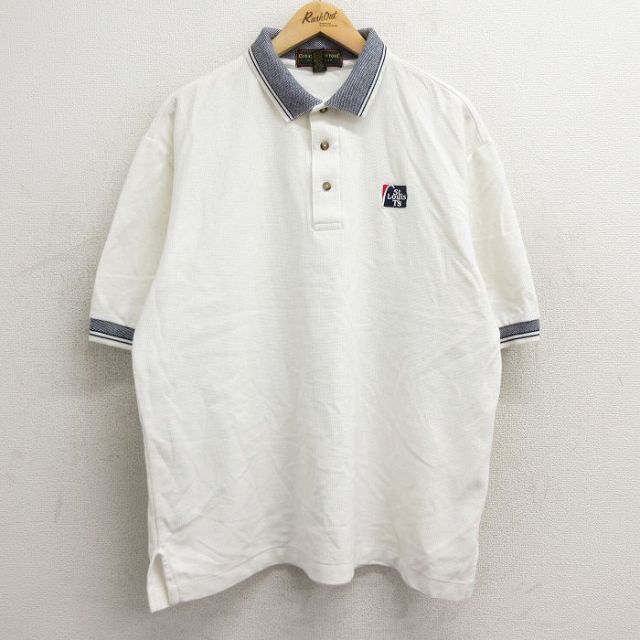 【50%OFF】00s 半袖ポロシャツ セントルイス ホワイト XL | 古着