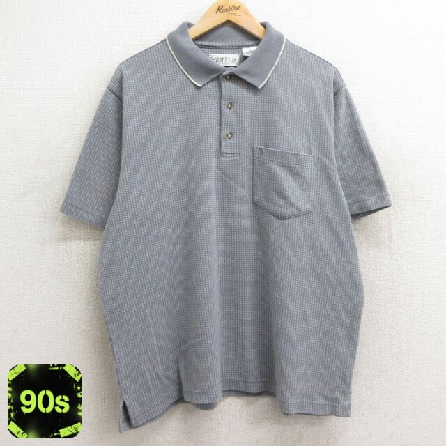 グランドスラム 90s 半袖ポロシャツ グレー XL | 古着