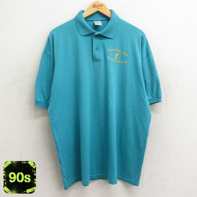 90s 半袖ポロシャツ ゴルフ ライトブルー XL | 古着