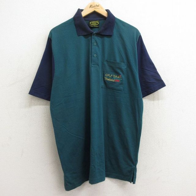 【50%OFF】00s 半袖ポロシャツ ゴルフ グリーン XL | 古着