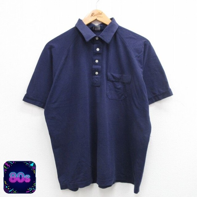 【50%OFF】アロー 80s 半袖ポロシャツ ラグラン ネイビー XL | 古着
