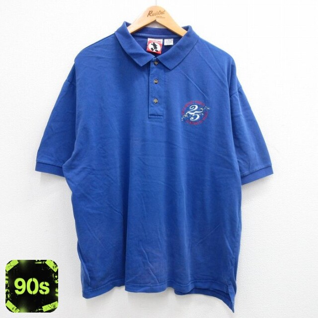 ディズニー 90s 半袖ポロシャツ 25周年 ブルー XL | 古着