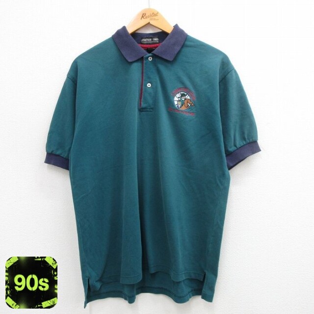 90s 半袖ポロシャツ 馬 グリーン XL | 古着