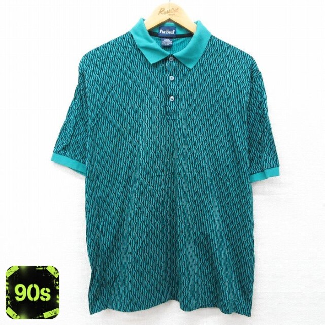 Par Four 90s 半袖ポロシャツ ライトブルー XL | 古着
