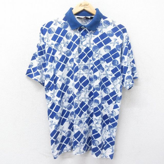 【50%OFF】アロー 90s 半袖ポロシャツ ゴルフ ブルー XL | 古着