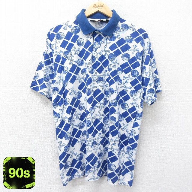 【50%OFF】アロー 90s 半袖ポロシャツ ゴルフ ブルー XL | 古着
