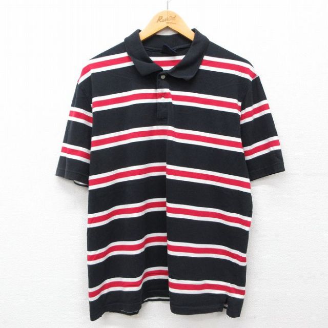 【50%OFF】ビューグルボーイ 半袖ポロシャツ ボーダー ブラック XL | 古着