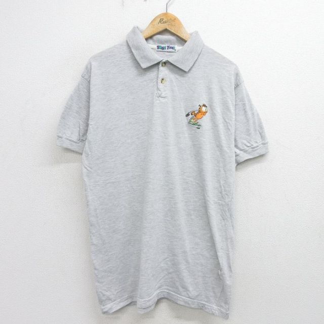 【50%OFF】00s 半袖ポロシャツ ガーフィールド グレー XL | 古着