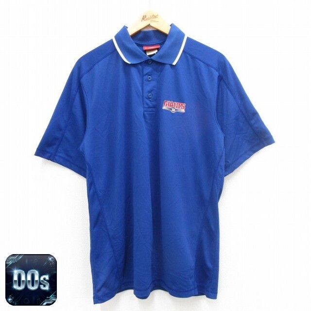 【50%OFF】NFL ニューヨークジャイアンツ 00s 半袖ポロシャツ ブルー L | 古着