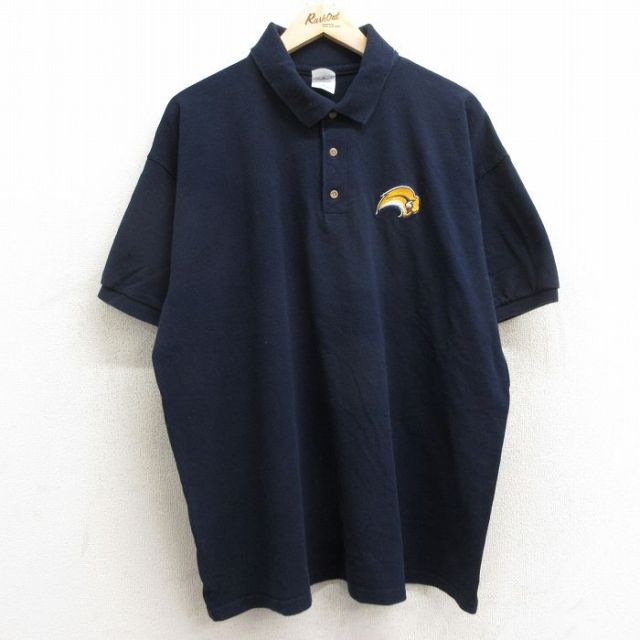【50%OFF】00s 半袖ポロシャツ ロサンゼルスラムズ ネイビー XL | 古着