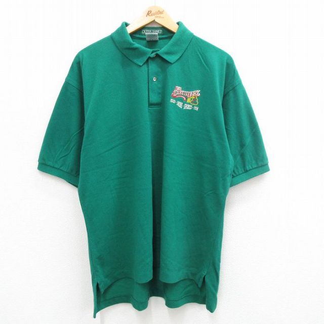 【50%OFF】00s 半袖ポロシャツ THE DISTILLERY グリーン XL | 古着
