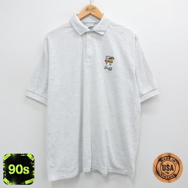 90s 半袖ポロシャツ 霜降り グレー XL | 古着