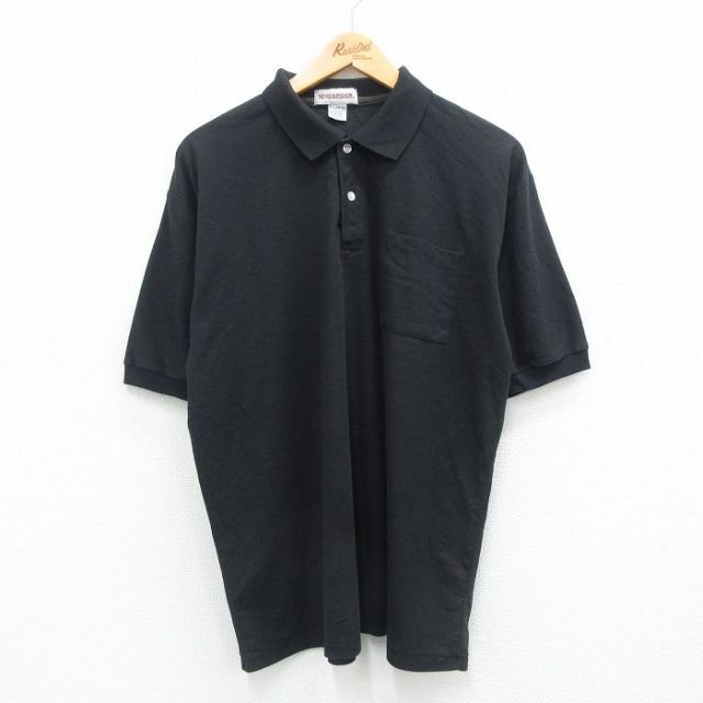 【50%OFF】マックレガー 半袖ポロシャツ 鹿の子 ブラック XL | 古着