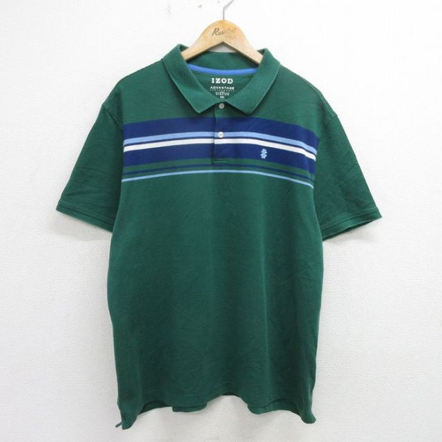 【50%OFF】IZOD 半袖ポロシャツ ワンポイントロゴ グリーン XL | 古着