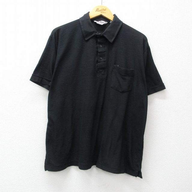 【50%OFF】90s 半袖ポロシャツ ブラック XL | 古着