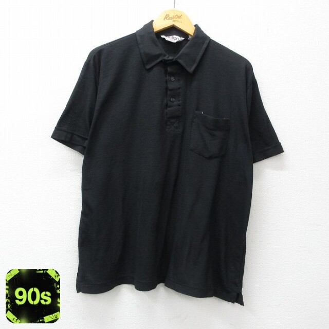 90s 半袖ポロシャツ ブラック XL | 古着