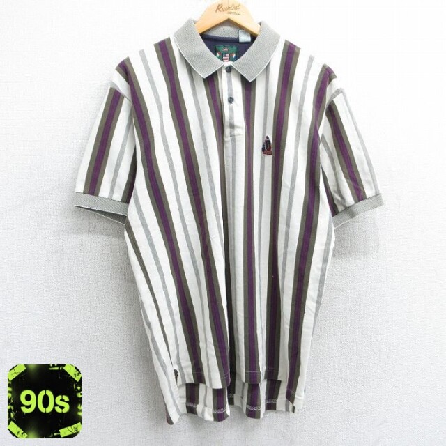 IZOD 90s 半袖ポロシャツ ワンポイントロゴ ホワイト XL | 古着