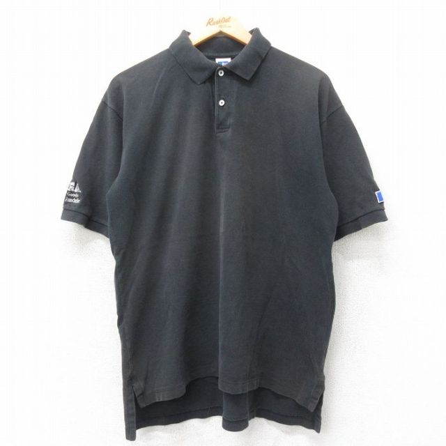 【50%OFF】ラッセル 90s 半袖ポロシャツ sporting Goods ブラック XL | 古着