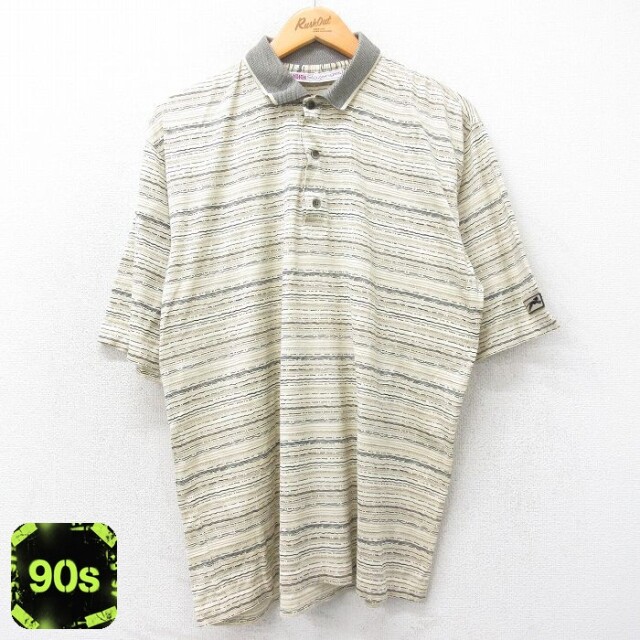 90s 半袖ポロシャツ ベージュ XL | 古着