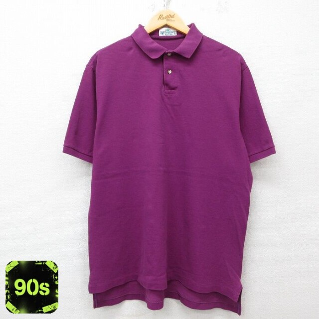 90s 半袖ポロシャツ 鹿の子 パープル XL | 古着