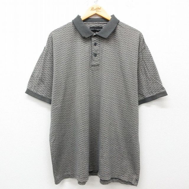 XL★古着 半袖 ポロ シャツ メンズ 大きいサイズ コットン グレー他 25may16 中古 トップス