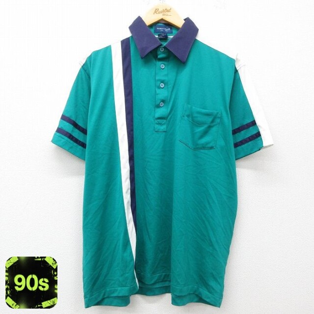 タウンクラフト 90s 半袖ポロシャツ ライトブルー XL | 古着