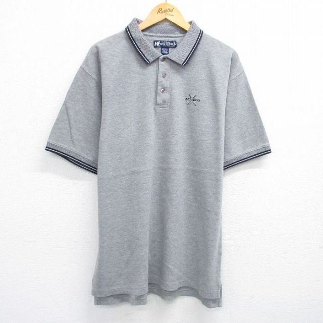 【50%OFF】ビッグドッグス 00s 半袖ポロシャツ ワンポイントロゴ グレー XL | 古着