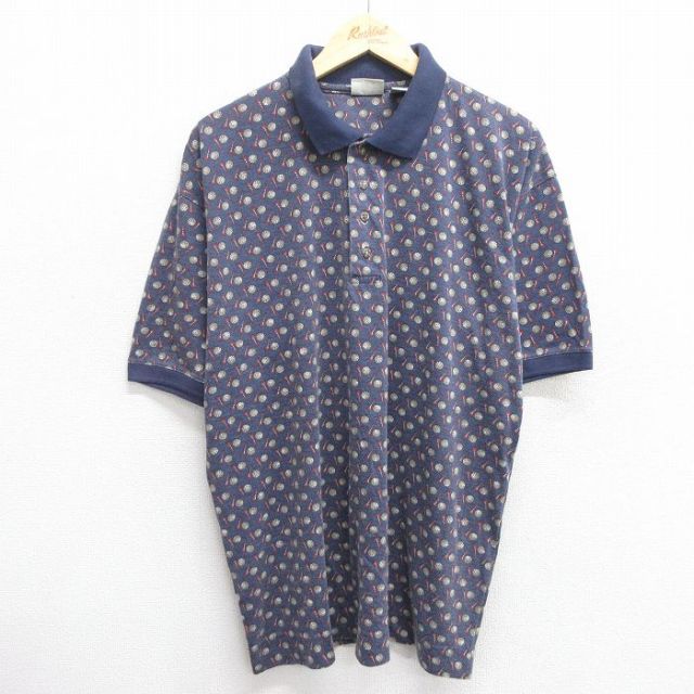 【50%OFF】XL★古着 ビューグルボーイ 半袖 ポロ シャツ メンズ 00年代 00s ゴルフ 大きいサイズ 紺他 ネイビー 25may17 中古 トップス