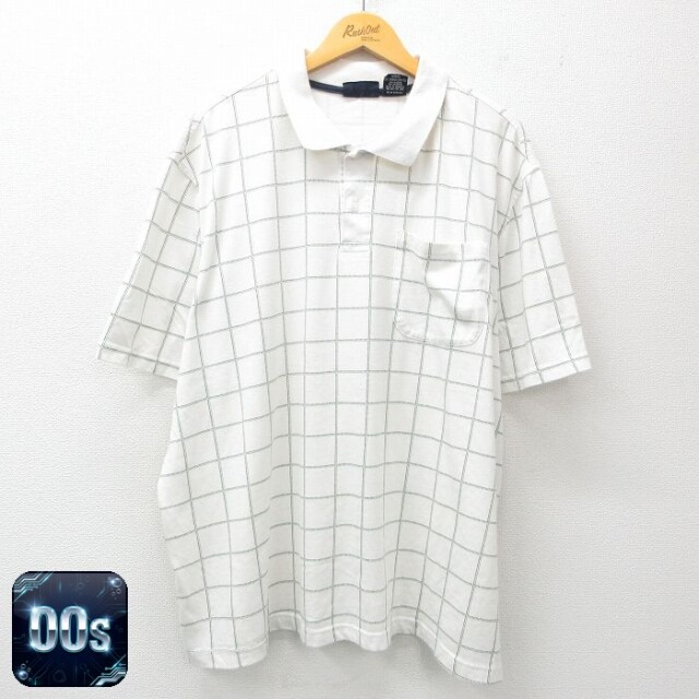 【50%OFF】ピューリタン 00s 半袖ポロシャツ ホワイトチェック XL | 古着