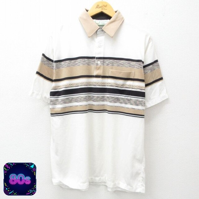 80s 半袖ポロシャツ ホワイト XL | 古着
