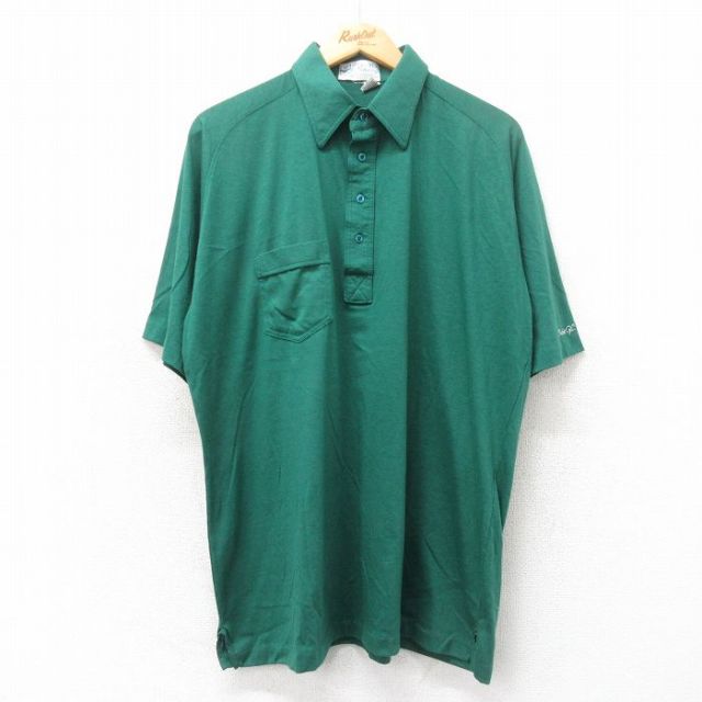 【50%OFF】80s 半袖ポロシャツ グリーン XL | 古着