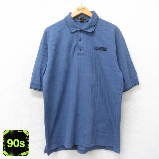 90s 半袖ポロシャツ GRABBER ネイビー XL | 古着