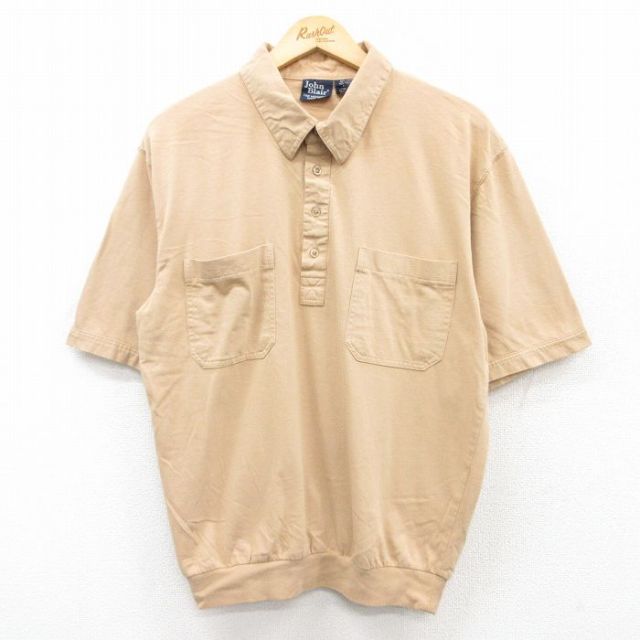 L★古着 半袖 ポロ シャツ メンズ ベージュ カーキ 25may23 中古 トップス