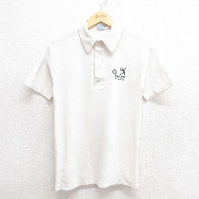 S★古着 半袖 ポロ シャツ メンズ 80年代 80s チェイス USA製 白 ホワイト 25may26 中古 トップス