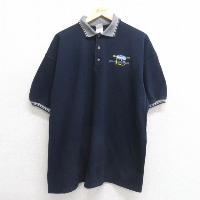 【50%OFF】00s 半袖ポロシャツ 125 ネイビー XL | 古着