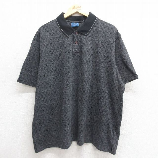 XL★古着 ピューリタン 半袖 ポロ シャツ メンズ 大きいサイズ グレー 25may26 中古 トップス