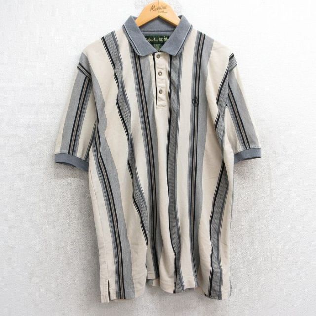 【50%OFF】90s 半袖ポロシャツ ワンポイントロゴ ベージュ XL | 古着