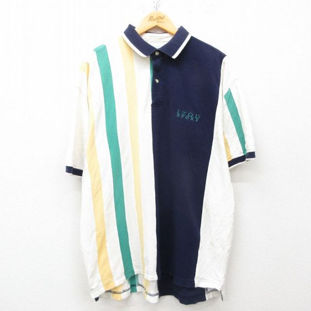 【50%OFF】IZOD 90s 半袖ポロシャツ ワンポイントロゴ 生成り XL | 古着