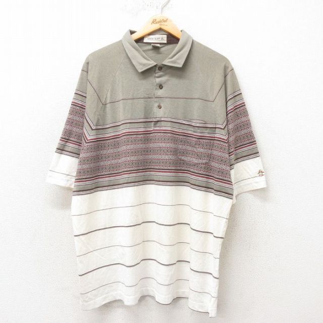 【50%OFF】00s 半袖ポロシャツ ラグラン グリーン XL | 古着