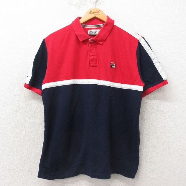 フィラ 半袖ポロシャツ ネイビー L | 古着