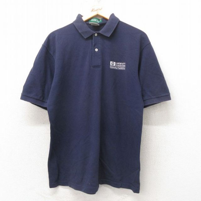 00s 半袖ポロシャツ HEWLETT ネイビー L | 古着