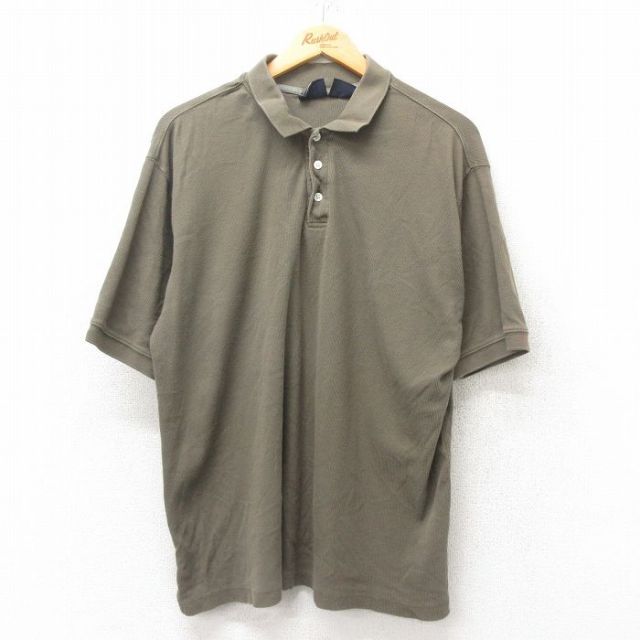 L★古着 ルート66 半袖 ポロ シャツ メンズ 大きいサイズ コットン 緑 グリーン 25jun02 中古 トップス