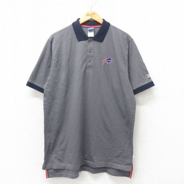 リーボック 00s 半袖ポロシャツ NFL バッファロービルズ グレー L | 古着